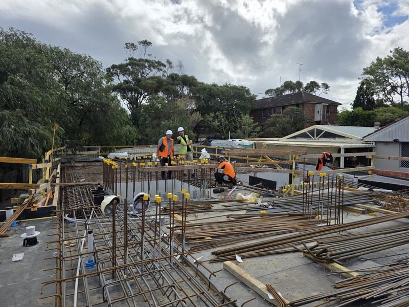 Commercial construction project in progress